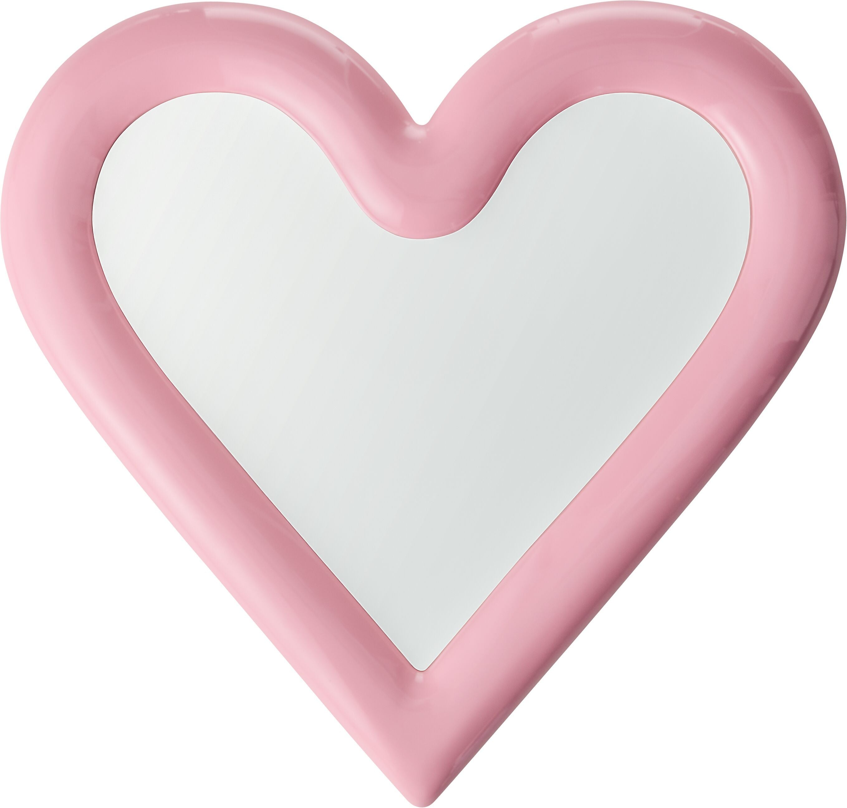 SE-ZIGERLI Herz Spiegel Pink52.5x2.5x50 - Pink / B: 52.5 cm x T: 2.5 cm x H: 50.0 cm