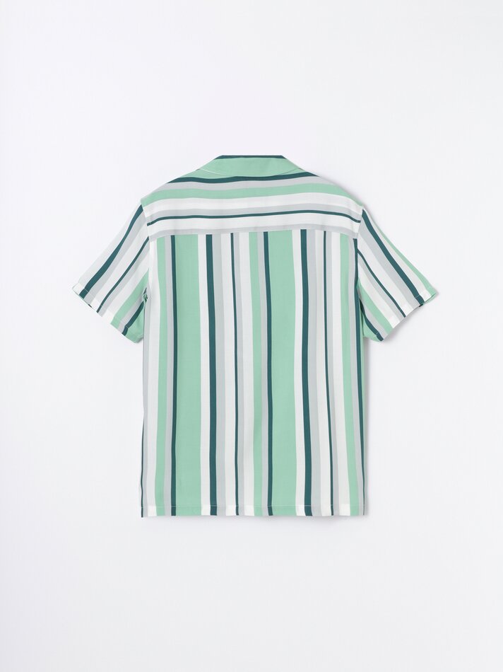Camisa listrada de resort - Verde