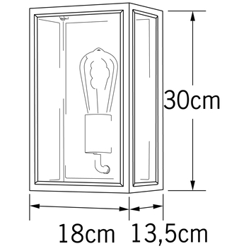 Konstsmide buitenlamp Carpi messing/zwart 18x30cm