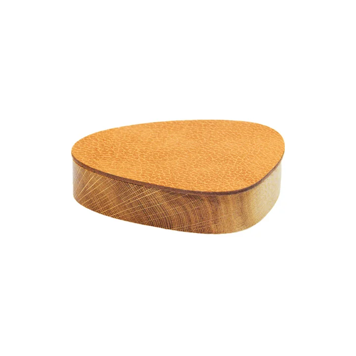 Lind DNA - Wood Box mit Deckel Curve S, Ø 11 cm, Eiche natur / schwarz