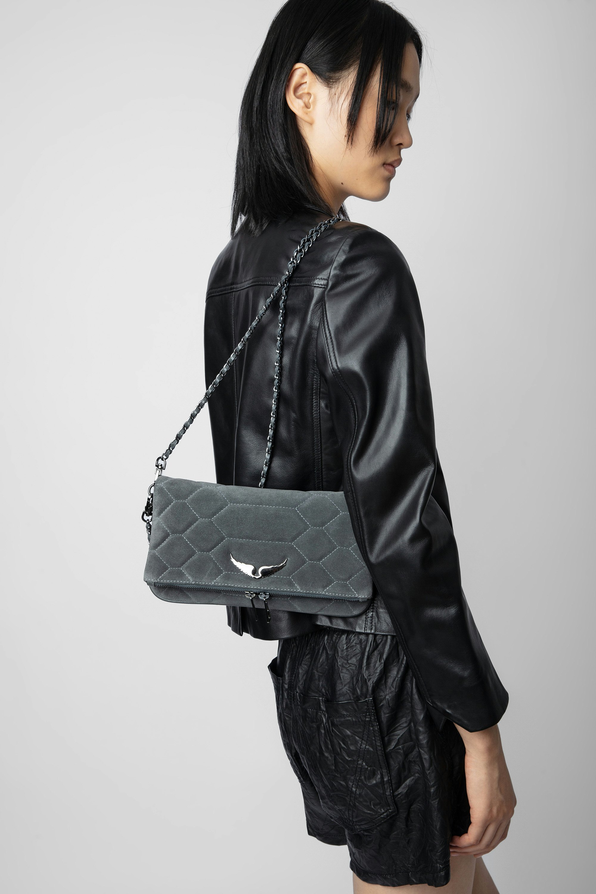 Pochette Rock Suede Matelassée