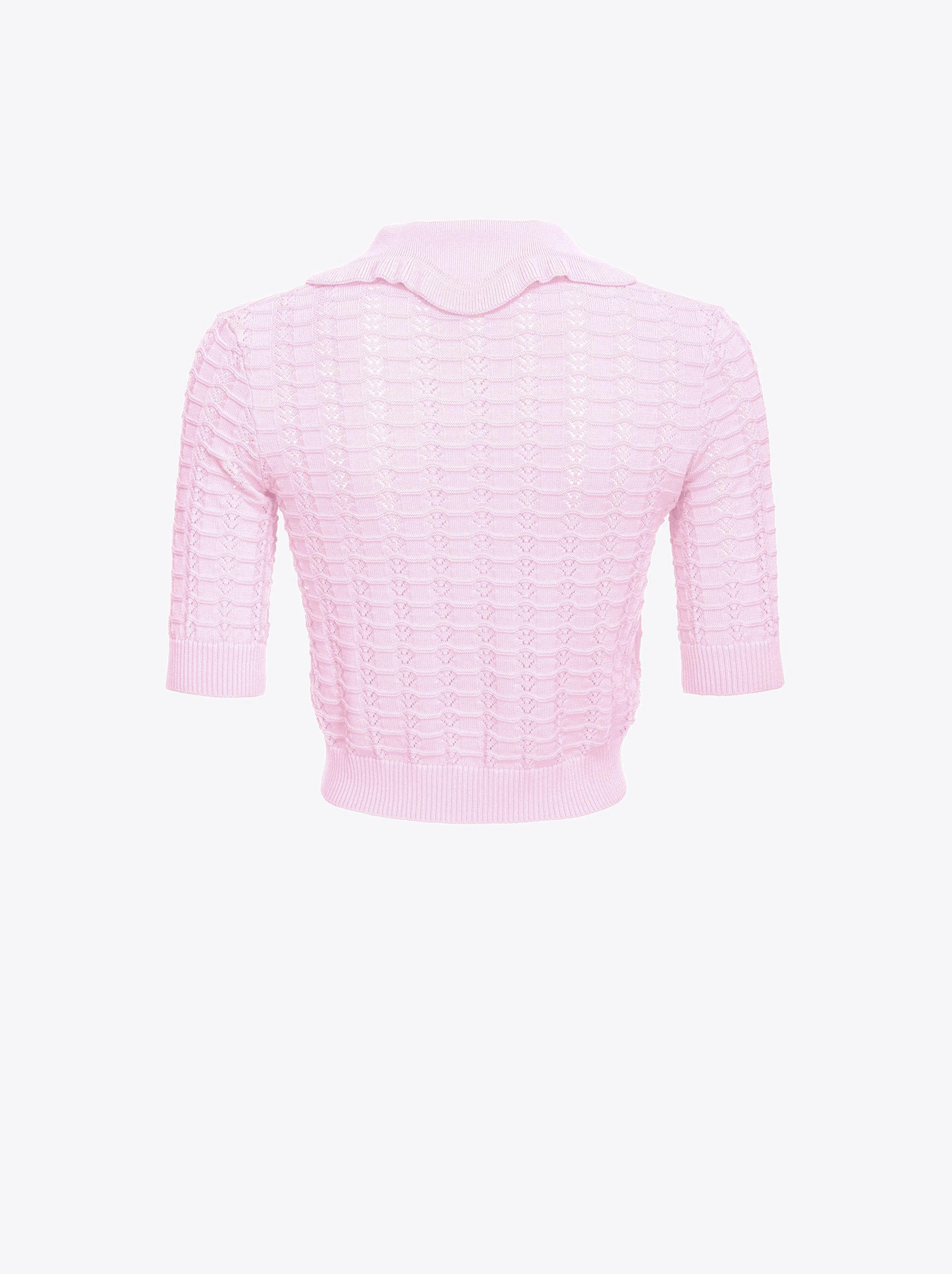 Pull court au point déventail | Rose
