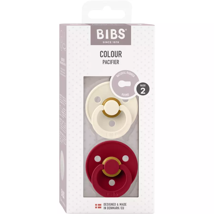 BIBS® Schnuller Colour IvoryRuby 6-18 Monate, 2 Stk.