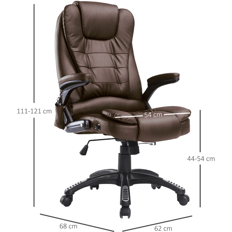 HOMCOM Bürosessel  Chefsessel mit Massagefunktion braun