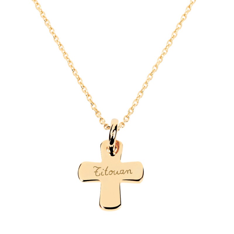 Collier enfant croix plaqué or 3 microns