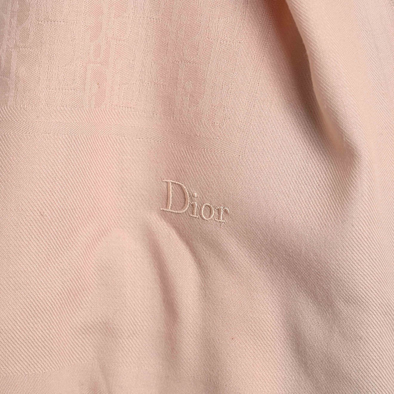 Dior Étole en Soie, Laine & Coton rose clair - Très bon état - 200x110 cm