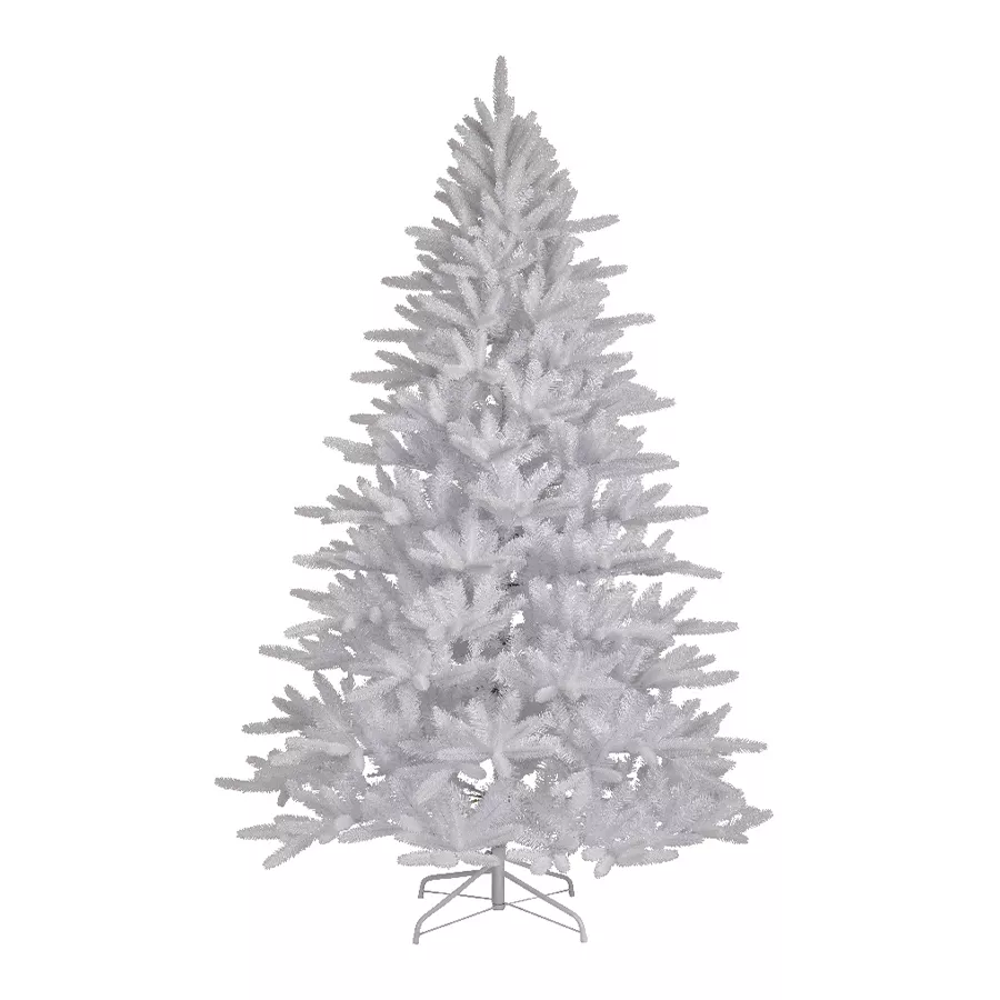 Sapin artificiel de Noël H240 cm Odense Blanc irisé et pailleté