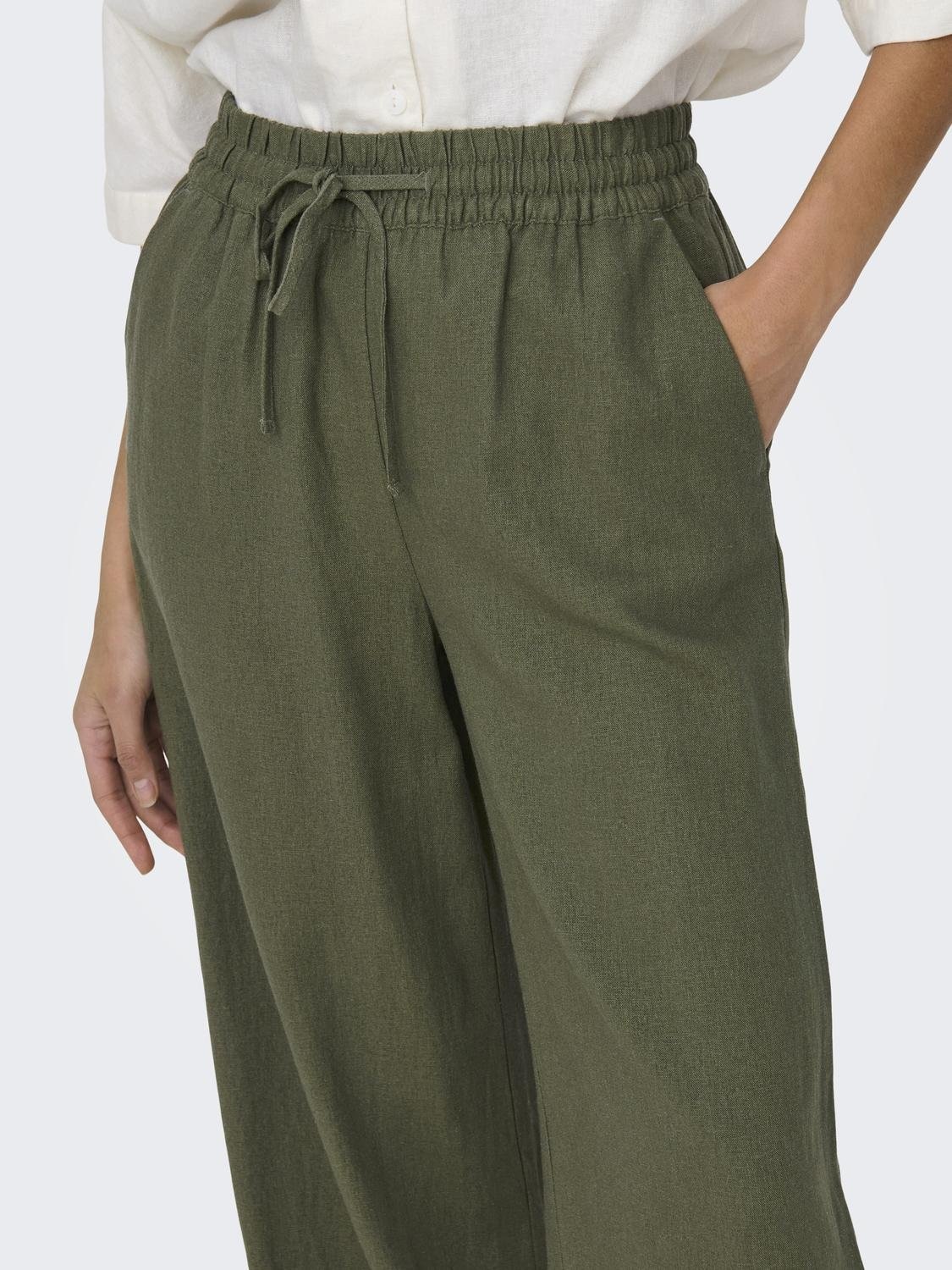 JDY Schlupfhose »JDYSAY LINEN HW WIDE PANT WVN NOOS«  Sommerhose mit Leinen