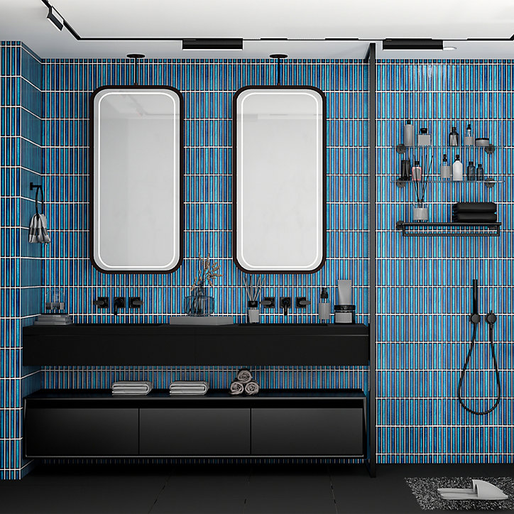Mosaïque céramique Luisa bleu L. 29,8 x l. 29,5 cm GoodHome
