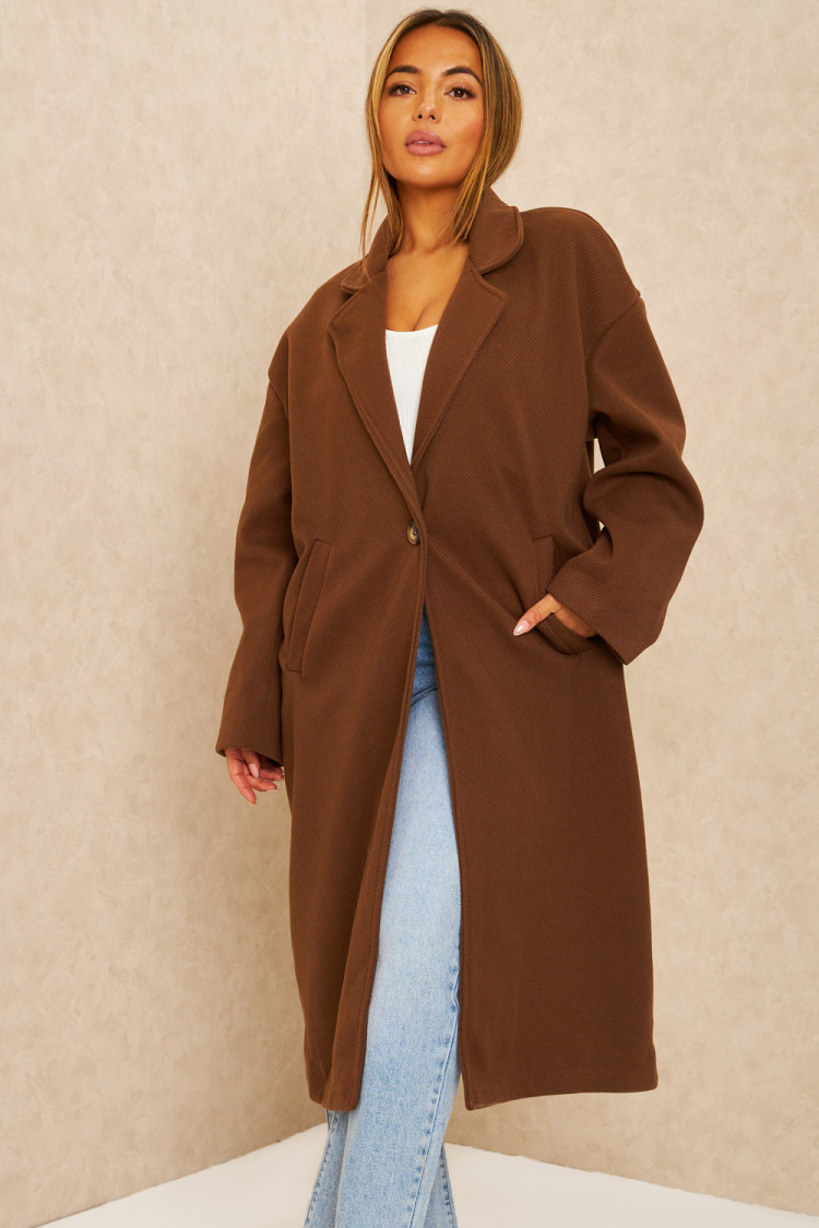 Manteau long marron