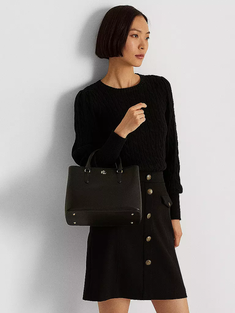 LAUREN RALPH LAUREN Ledertasche - Henkeltasche MARCY 26 Small schwarz