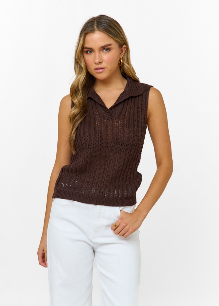Sietske top choco bruin