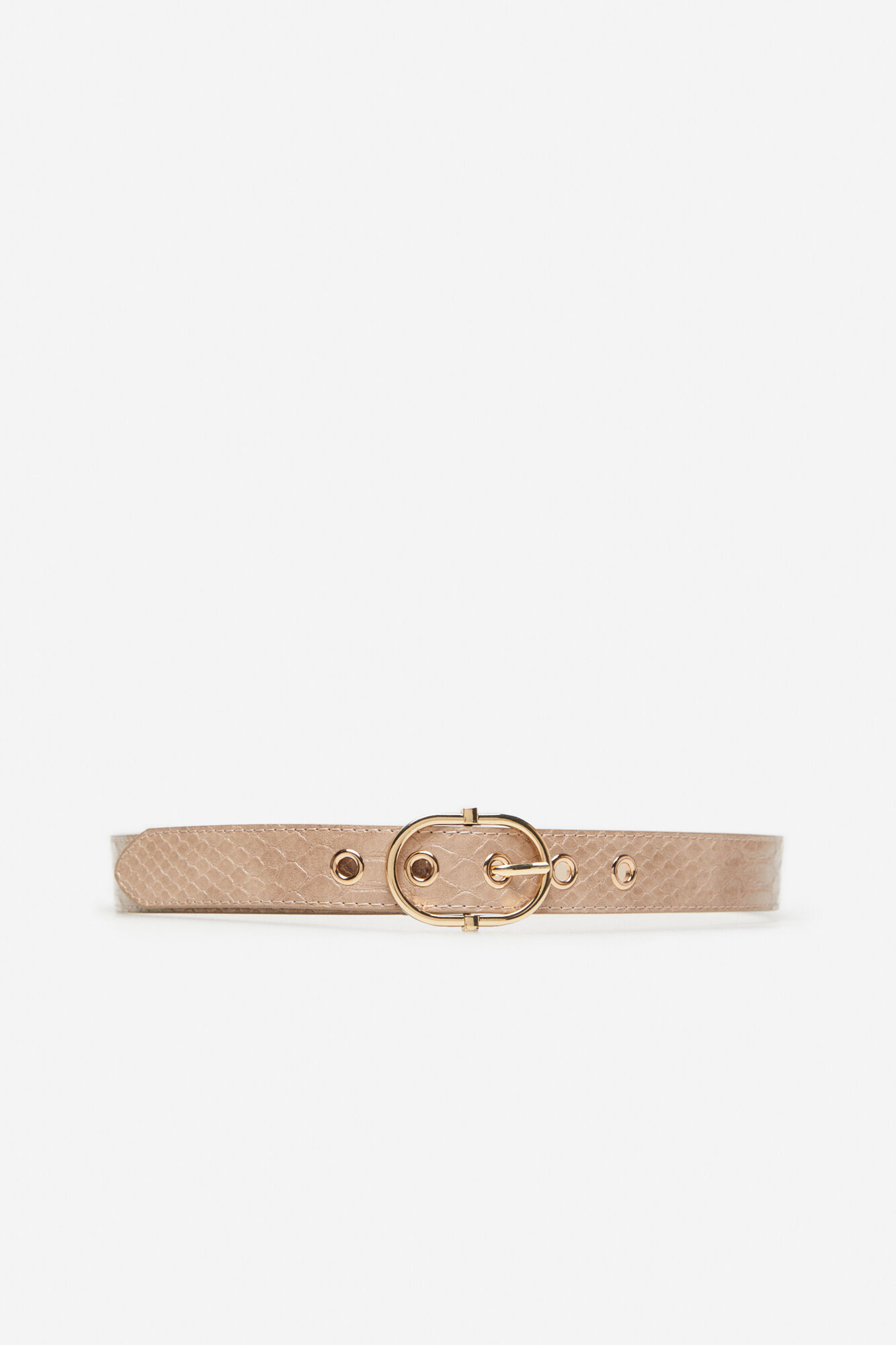 Cinto básico com detalhes dourados - Rosa