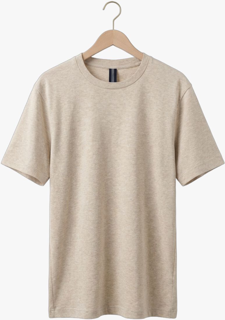 beige profuomo t-shirt t-shirt crew neck heavy cotton