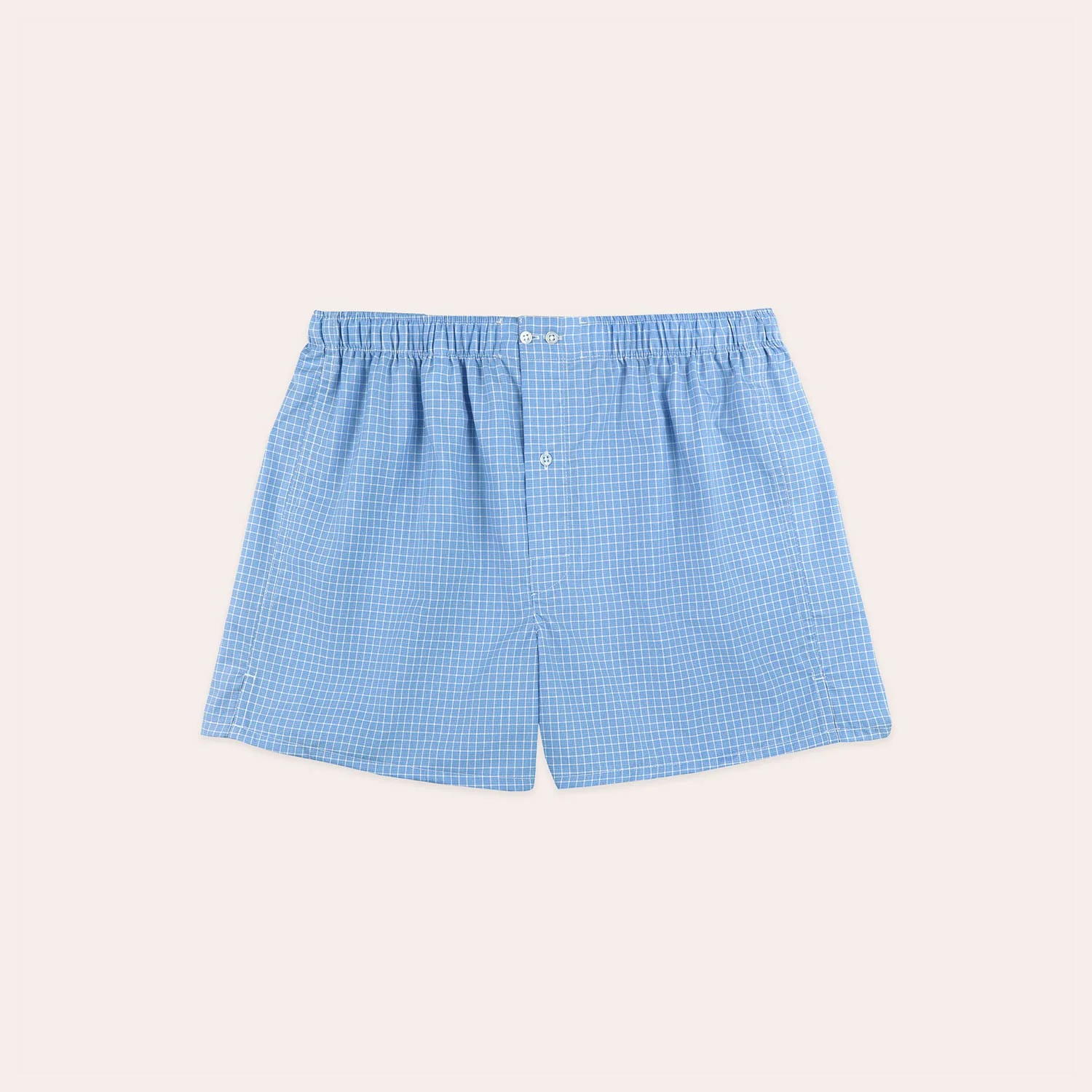 Upcycled blue checkered boxer shorts