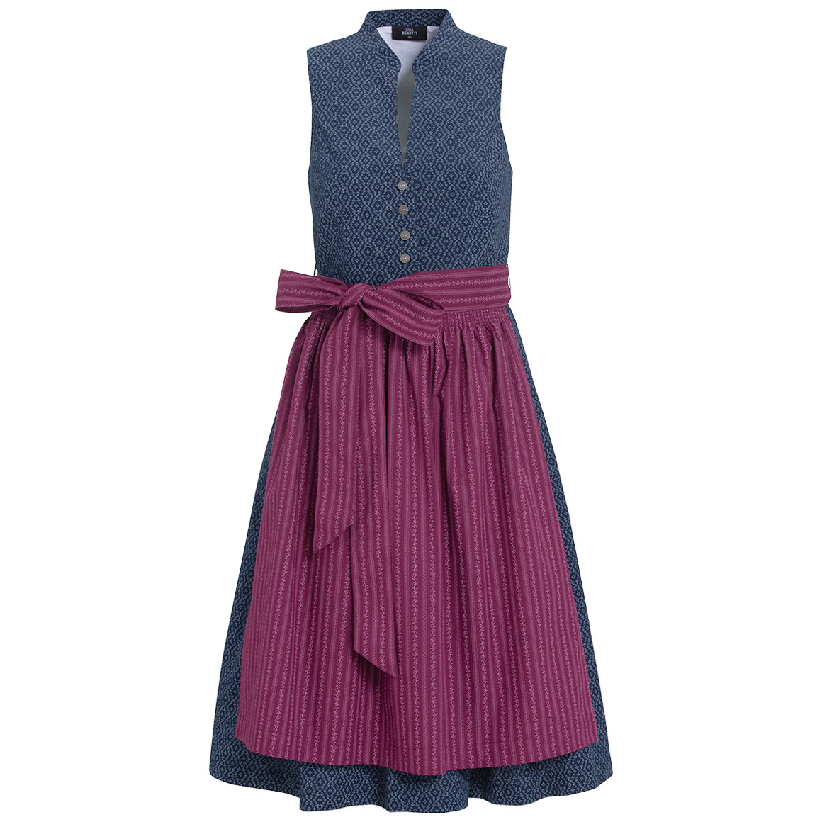 Gina Benotti Damen Dirndl mit Allover-Muster navy / bordeauxrot