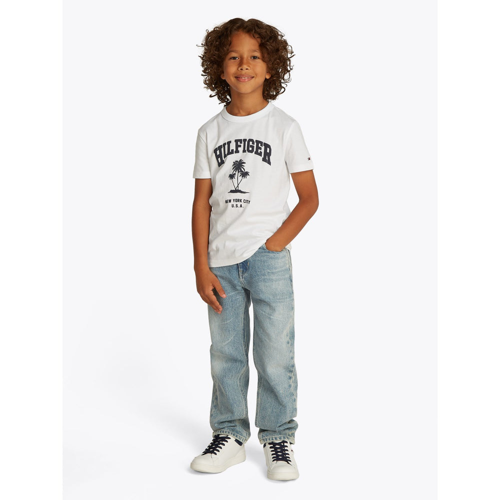 Køb Tommy Hilfiger White Hilfiger Palm Print T-Shirt