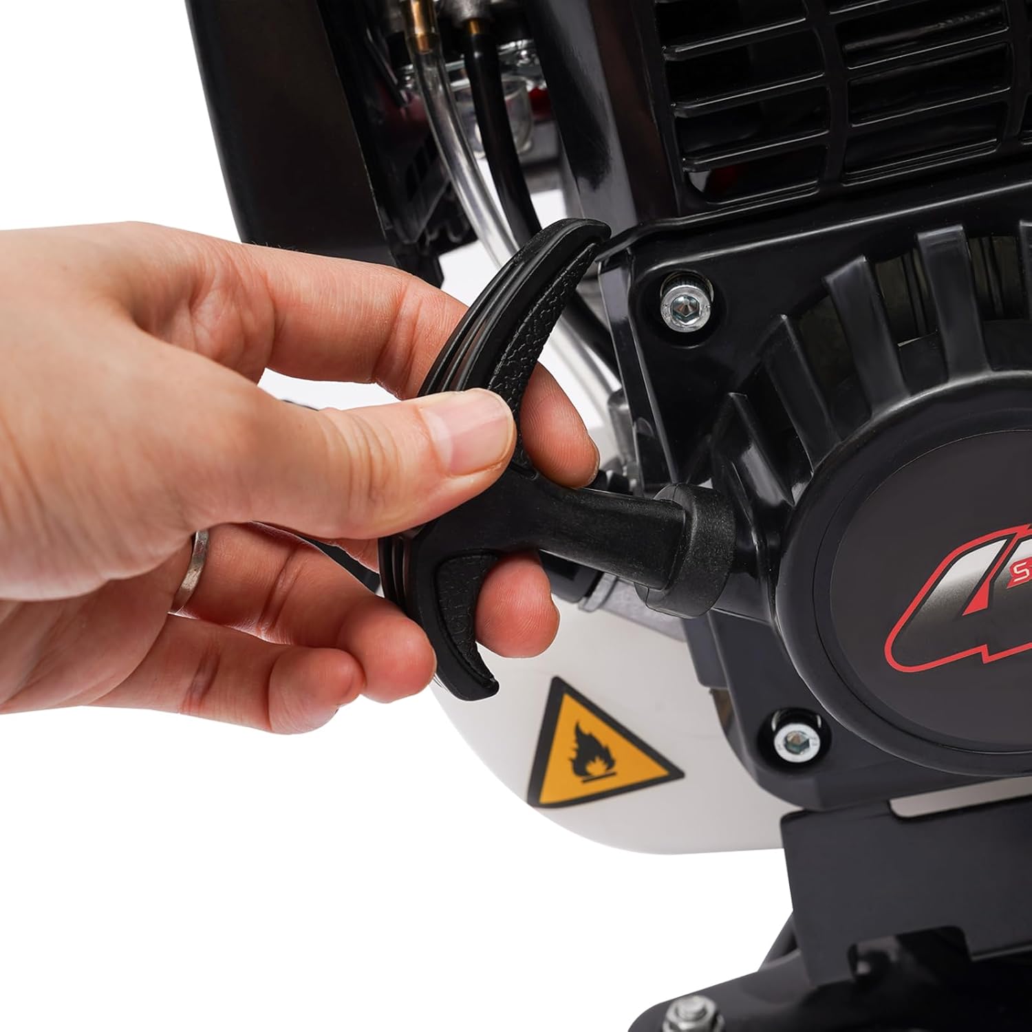 4-Takt Rückentragbare Benzin Motorsense, Multitool: Freischneider, Rasenmäher, Bewässerungsgeräte, 8500 U/min, Luftgekühlt, Einzylinder, Multitool Gartenwerkzeug, inkl.Werkzeugset