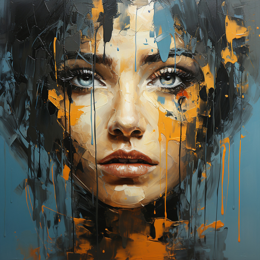 Akustikbild BLUE EYE GIRL 80x80cm, 5kg