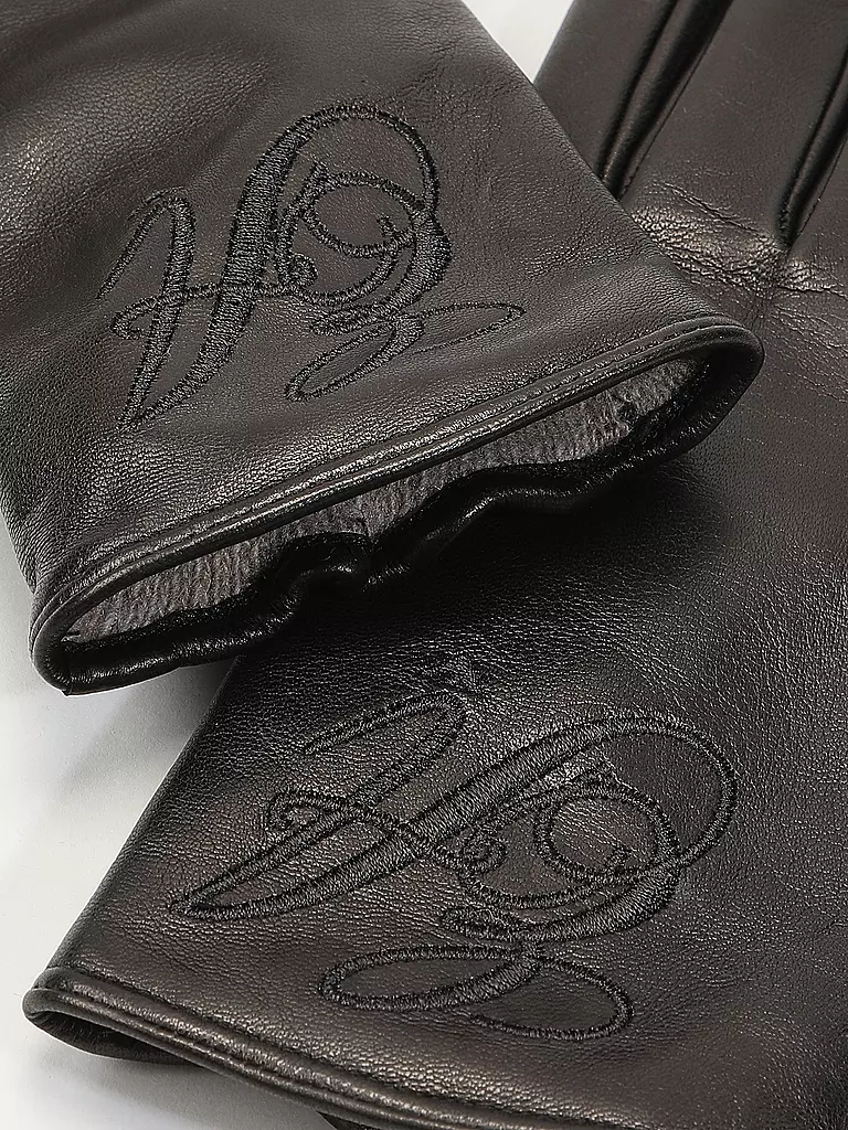 EMPORIO ARMANI Lederhandschuhe  schwarz