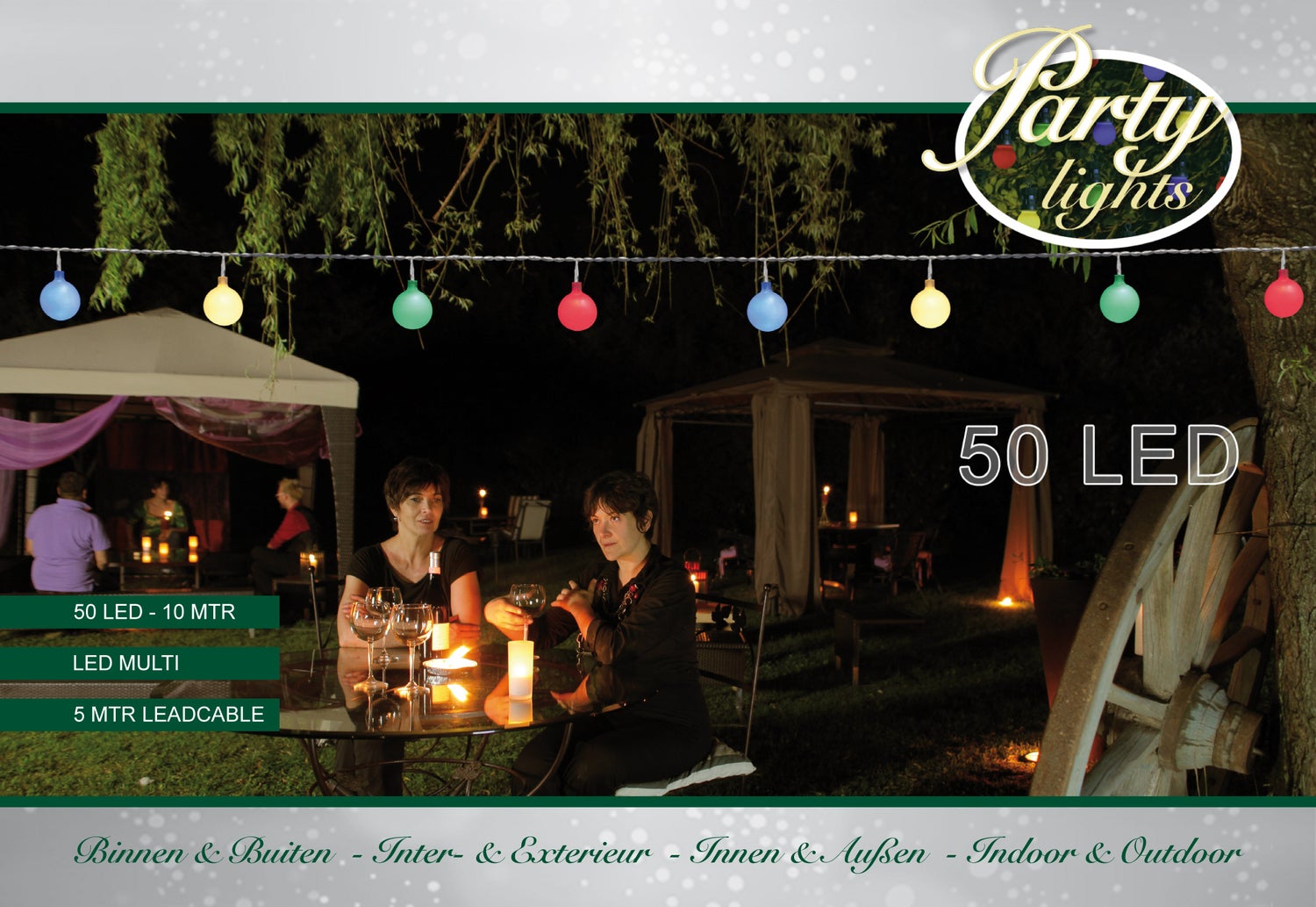 Verlichtingssnoer 50 LED lampen multicolor