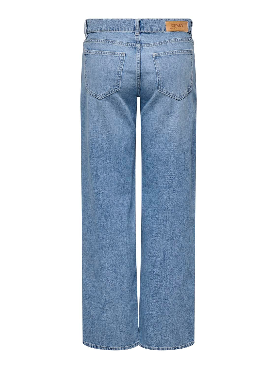 ONLBRENDA Niedrige Taille Gerade geschnitten Jeans Light Medium Blue Denim