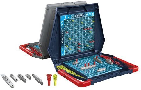 Hasbro Touchdown Zwart Multicolour - Klassiek Zeeslagspel voor Kinderen vanaf 7 jaar - Inclusief 2 Draagbare Gevechtskoffers