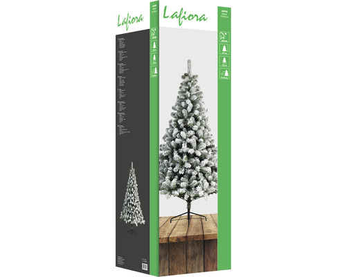 Kunstkerstboom, dennenboom Lafiora, besneeuwd, H 215 cm, groen en wit