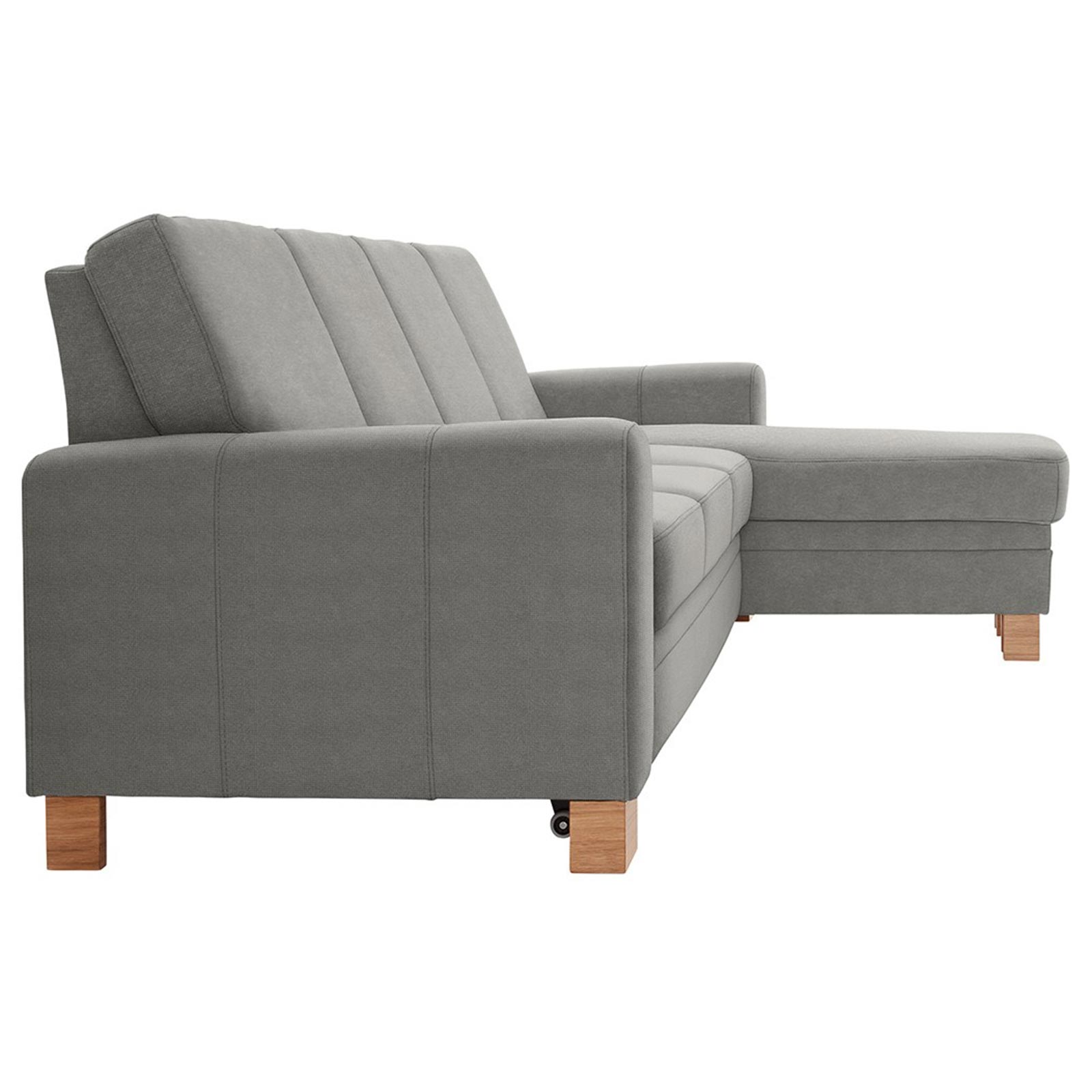 polsterpower Ecksofa - Belle silver - Basismodell - Recamiere rechts