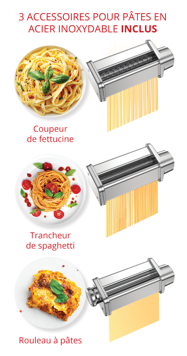 Friac KM5140RD 10 in 1 keukenrobot 5.5L 1400W + pastaset