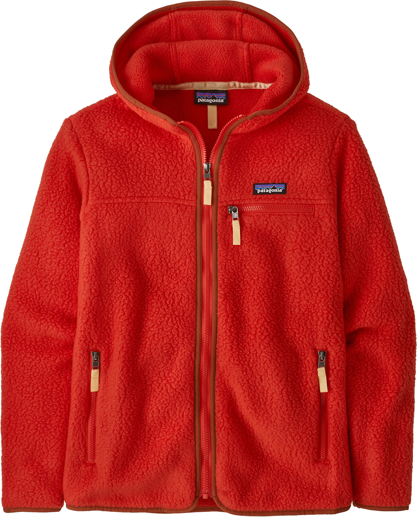 Retro Pile Hoody Dame Madder Red