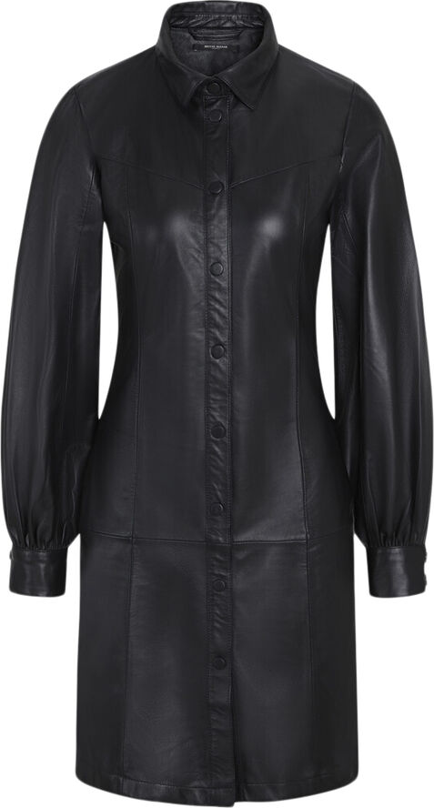Bruuns Bazaar SoftyBBZadene leather dress Black