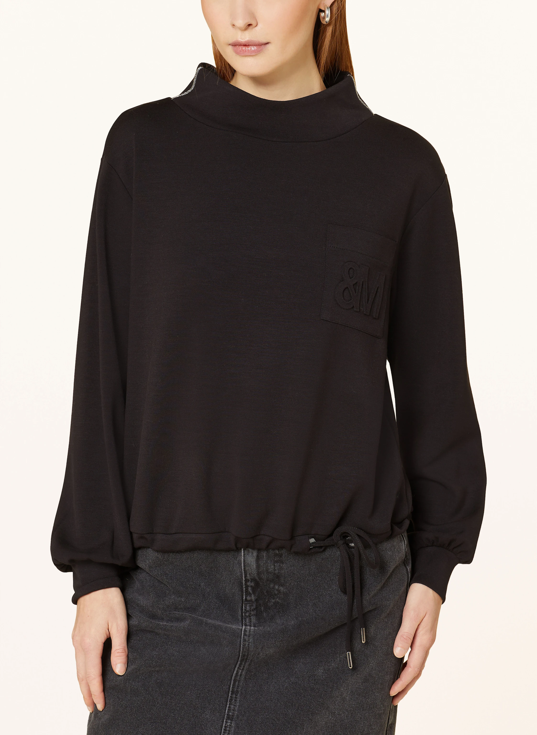 monari Sweatshirt mit Schmuckperlen