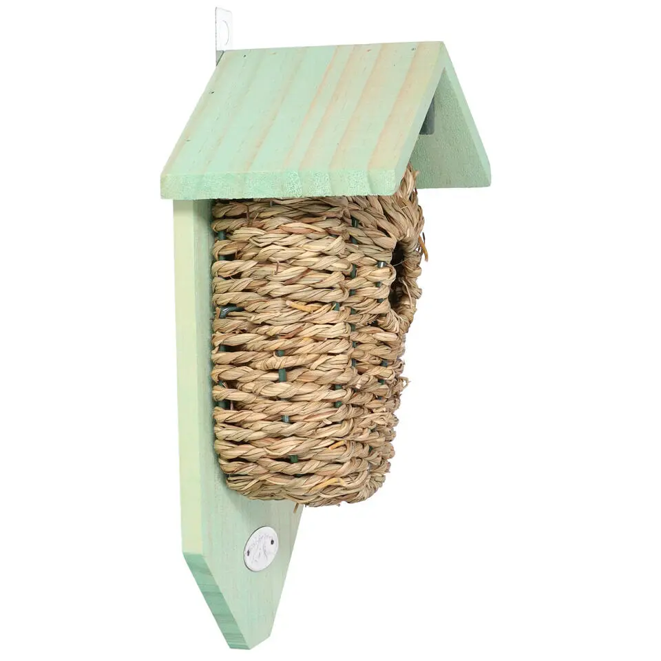 Esschert Design vogelhuisje/nestbuidel - zeegras - 26 cm