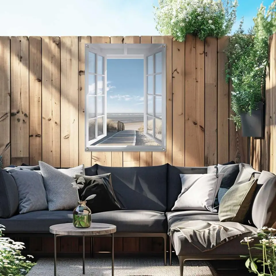 Tuinposter Noordzee uitzicht - 80x60cm - Blauw