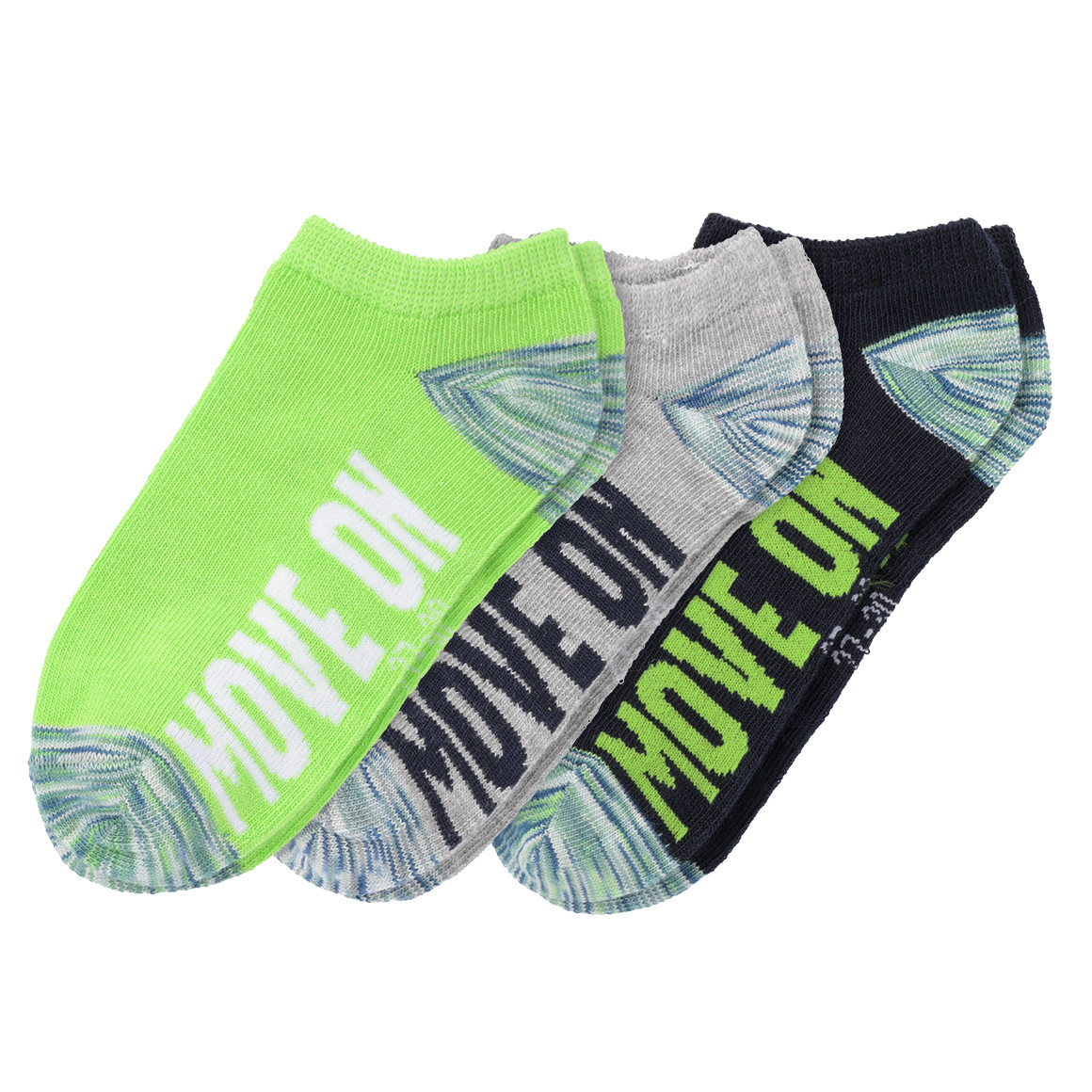 Topolino 3 Paar Jungen Sneaker-Socken im Set hellgrau / hellgrün / dunkelblau
