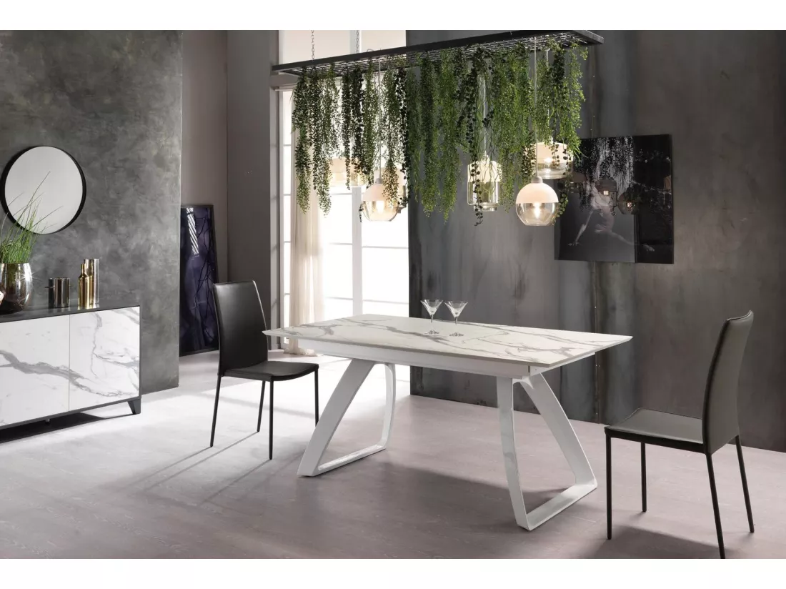 Barret Table Extensible (170/270 x 90 cm) en HPL sur MDF Blanc