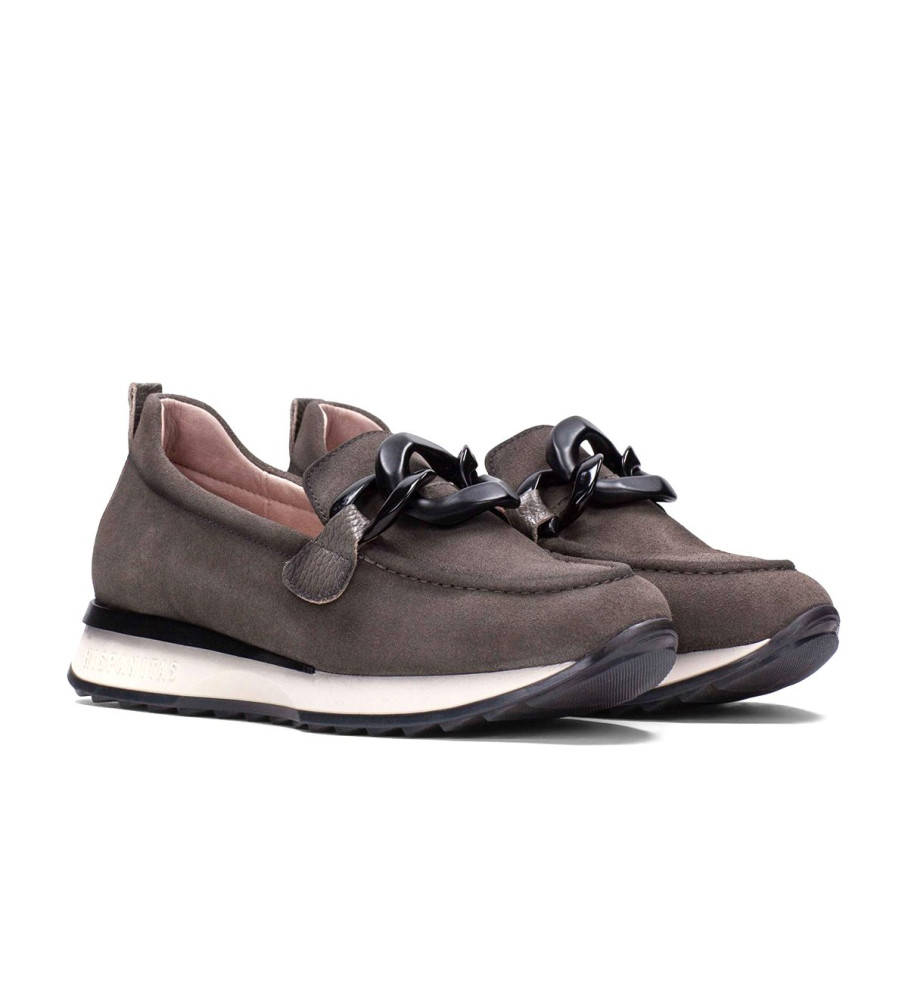 Mocassins Hispanitas Kate em couro cinza