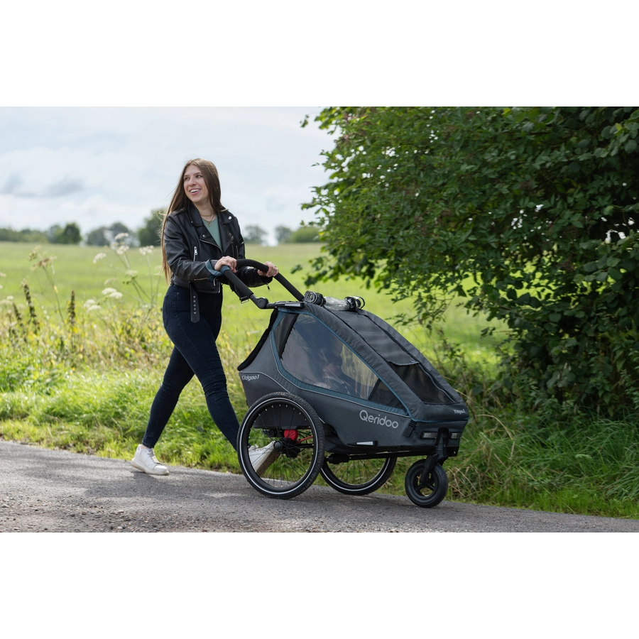 Qeridoo® Kinderfahrradanhänger Kidgoo1 Navy Blue Kollektion 2023