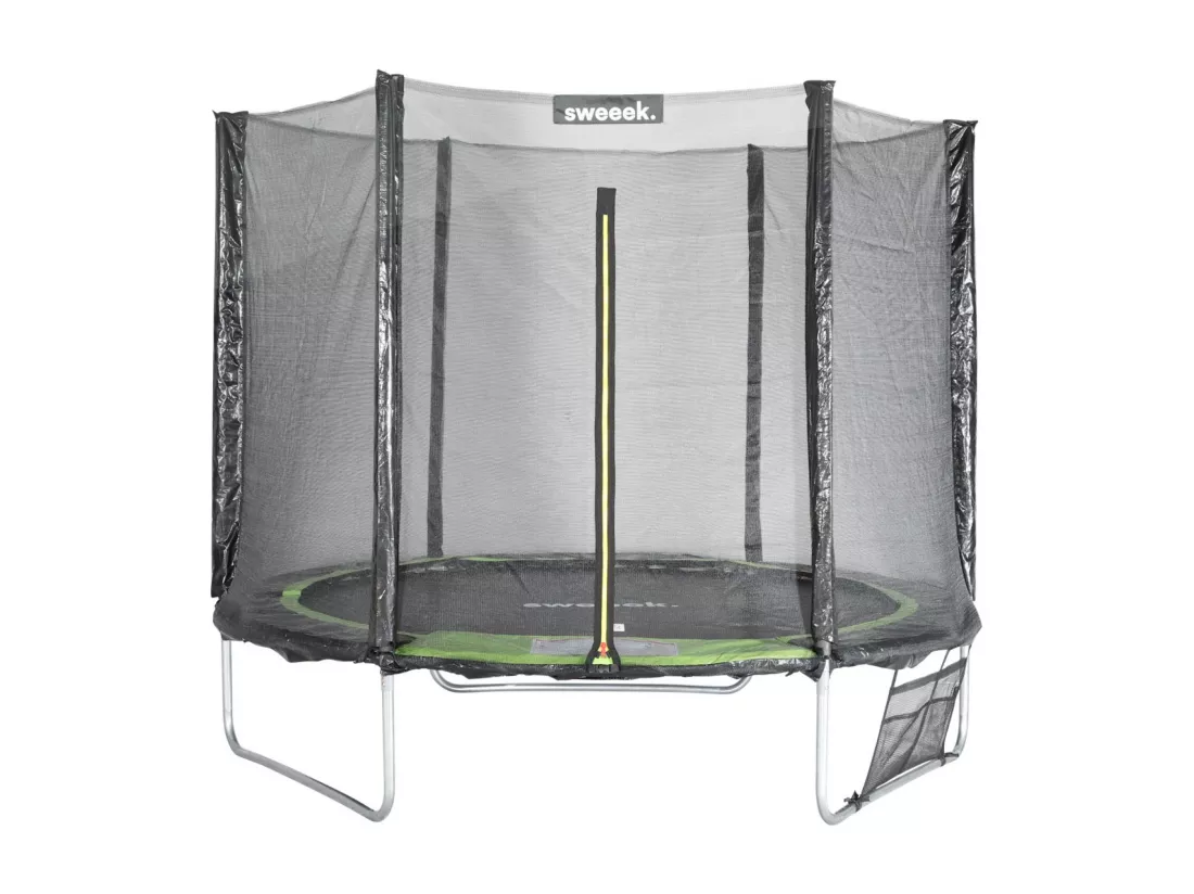 Trampoline 250 cm. vert. avec filet de protection. bâche. filet pour chaussures. kit d’ancrage