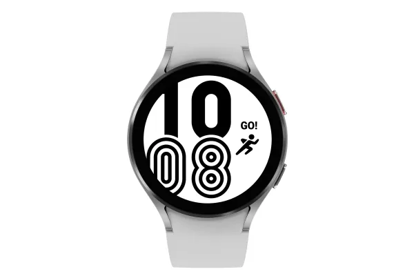 [OUTLET] - Samsung Galaxy Watch4 - 44 mm - sølv - smart ur med sportsbånd - hvid - display 1.36