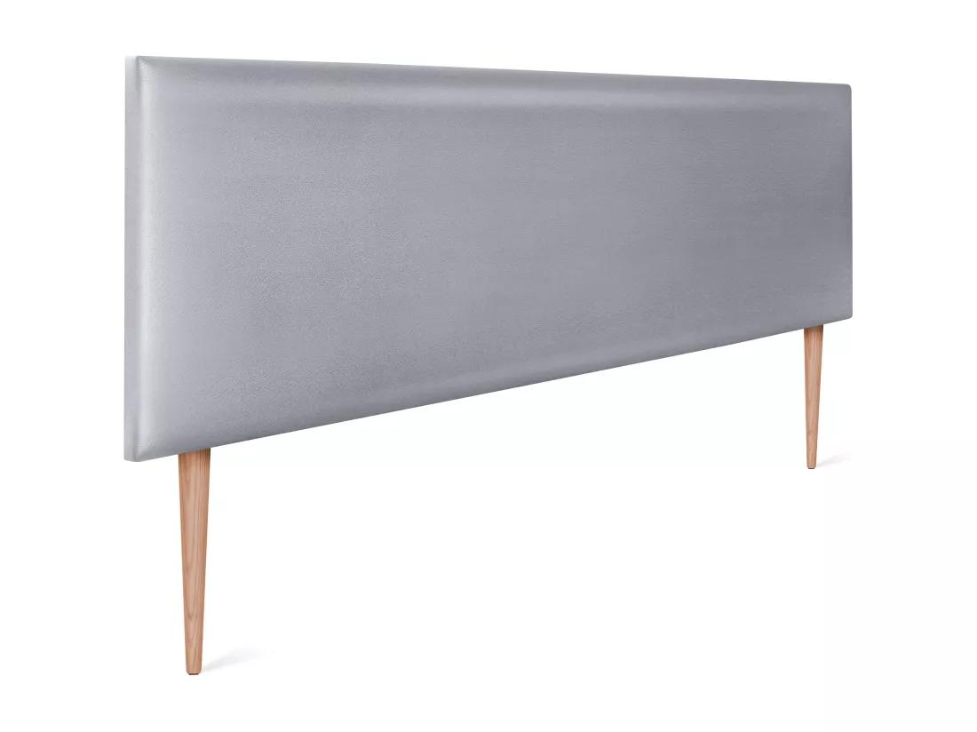 DHOME Tête de lit simili cuir lisse 160x105cm avec pieds Lits 150/160 - Argent