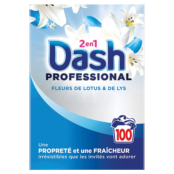 Lessive en poudre Dash 2 en 1 Fleur de lotus & de lys 100 lavages