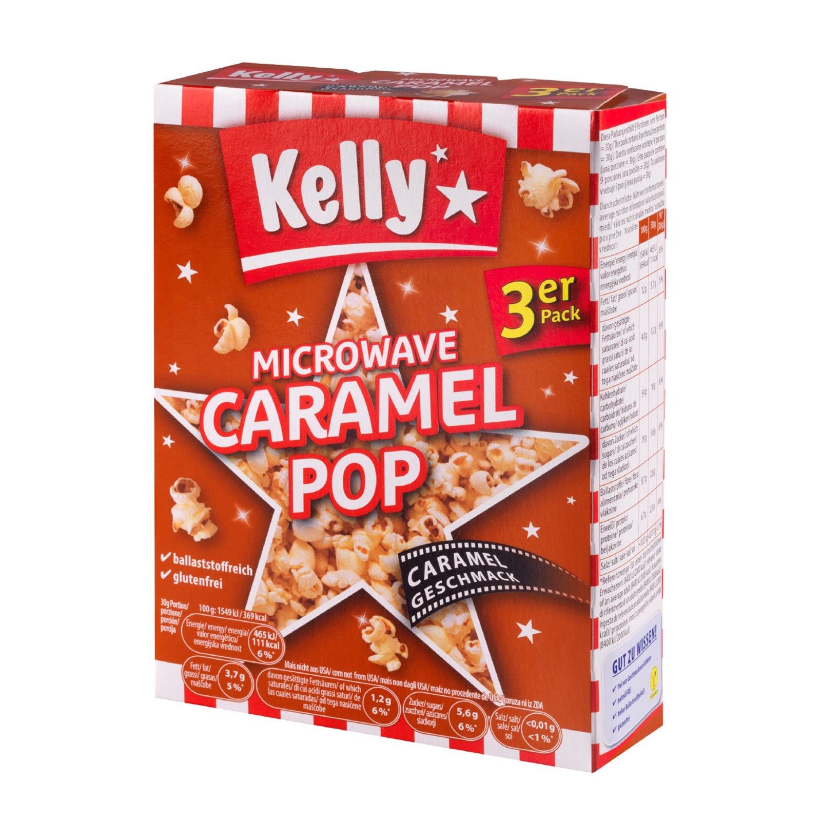 Kelly's Mikrowellenpopcorn Caramel 3er