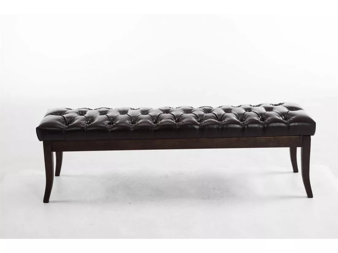 Banquette - Similicuir & Bois - Marron - Ramses