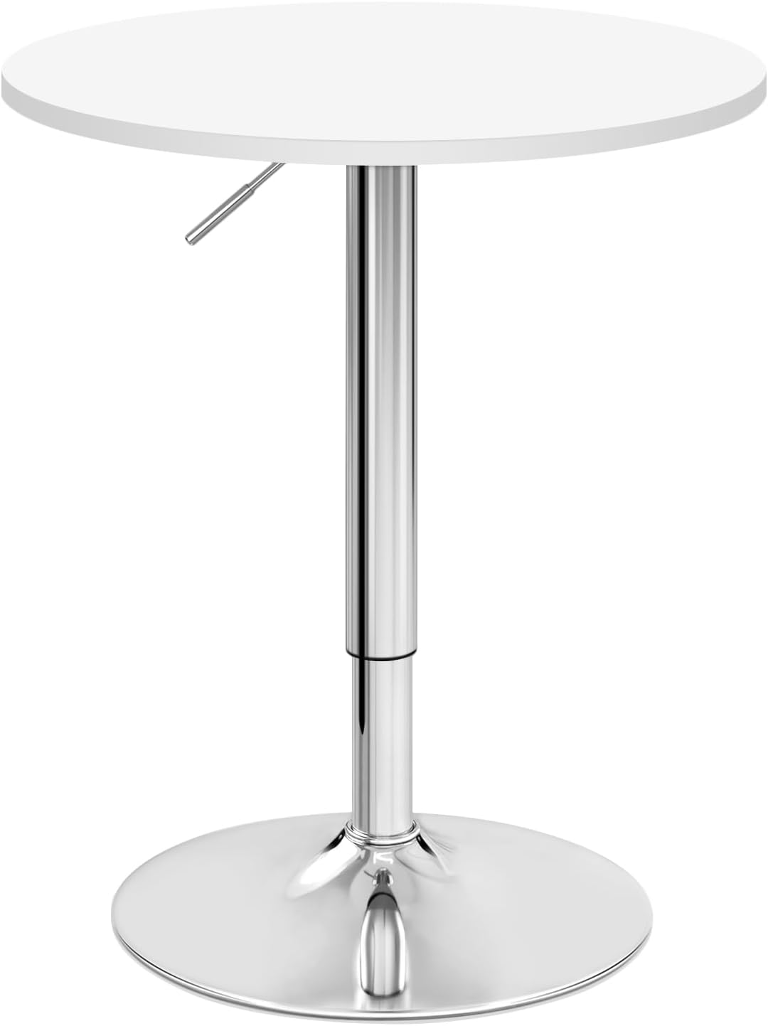 WOLTU Bartisch Stehtisch, höhenverstellbarer Tisch 70-91 cm, multifunktionaler Partytisch in Wohnzimmer Küche Balkon, Bistrotisch aus MDF Metall, Weiß, 60x60x91cm