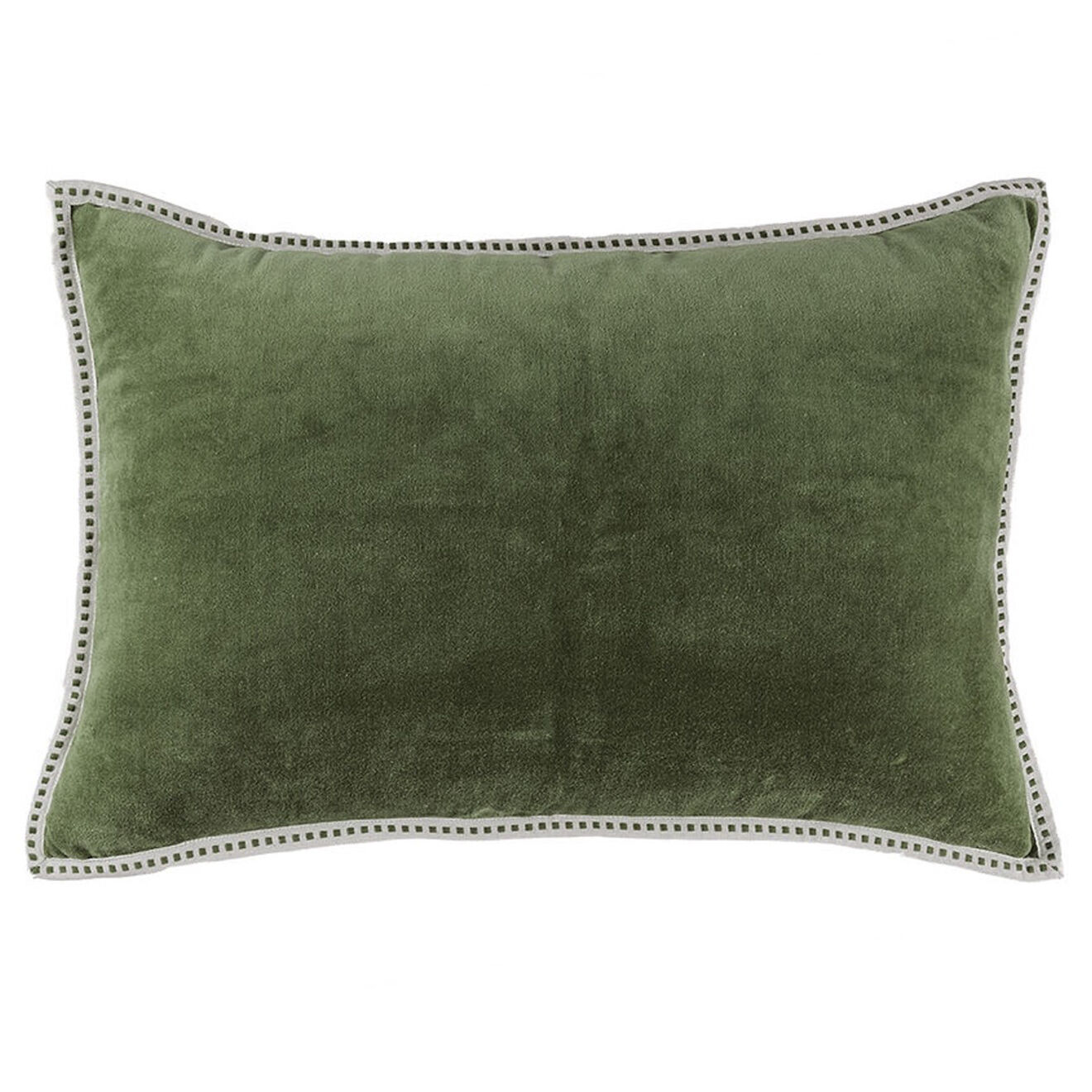 Febronie Housse de coussin velours Ella vert kaki