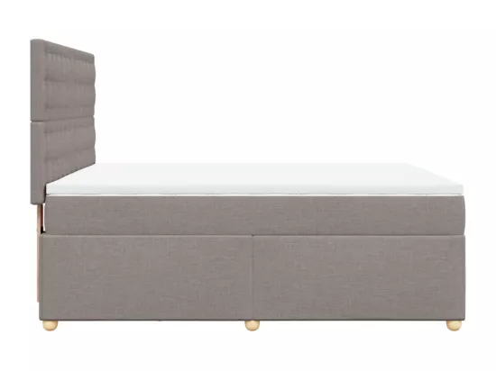 Sommier à lattes de lit avec matelas Taupe 140x190 cm Tissu