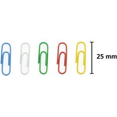 Trombone, gainé de plastique, 25 mm, assorti