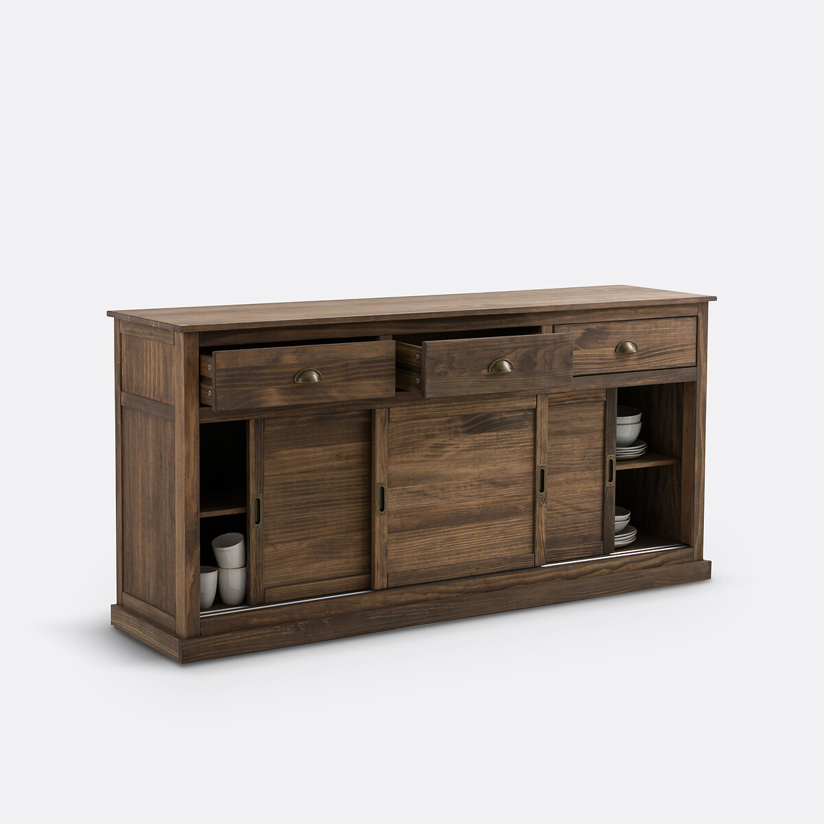 LA REDOUTE INTERIEURS<br>Aparador com 3 portas e 3 gavetas em pinho maciço e MDF, Lunja